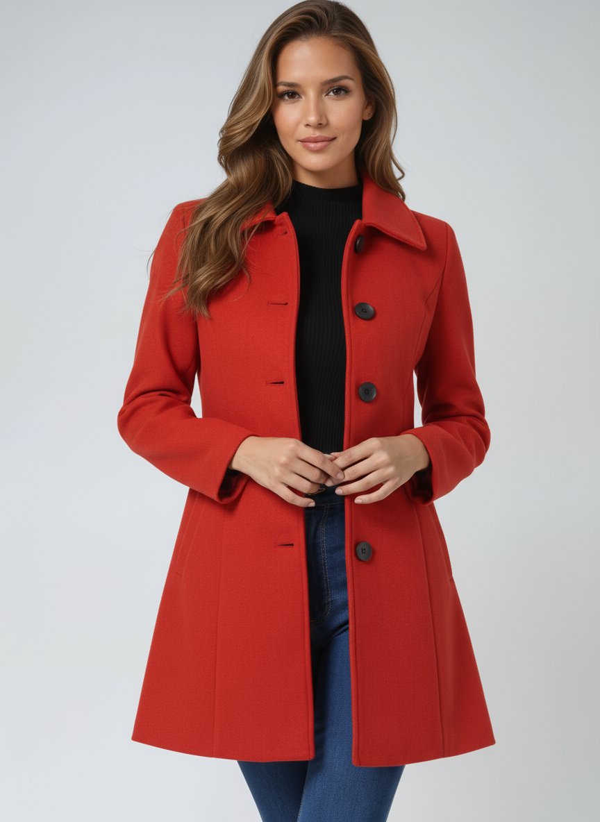 Single-Breasted Structured Midi Winter Coat