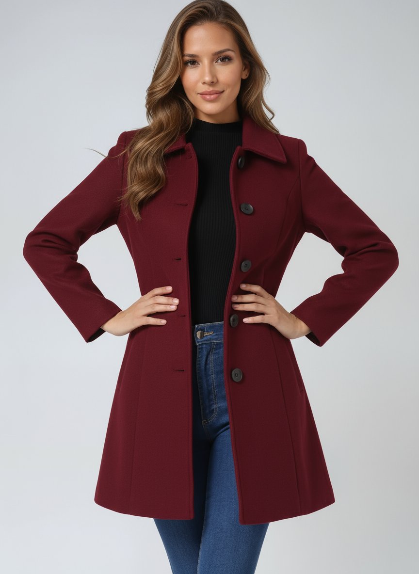 Single-Breasted Structured Midi Winter Coat