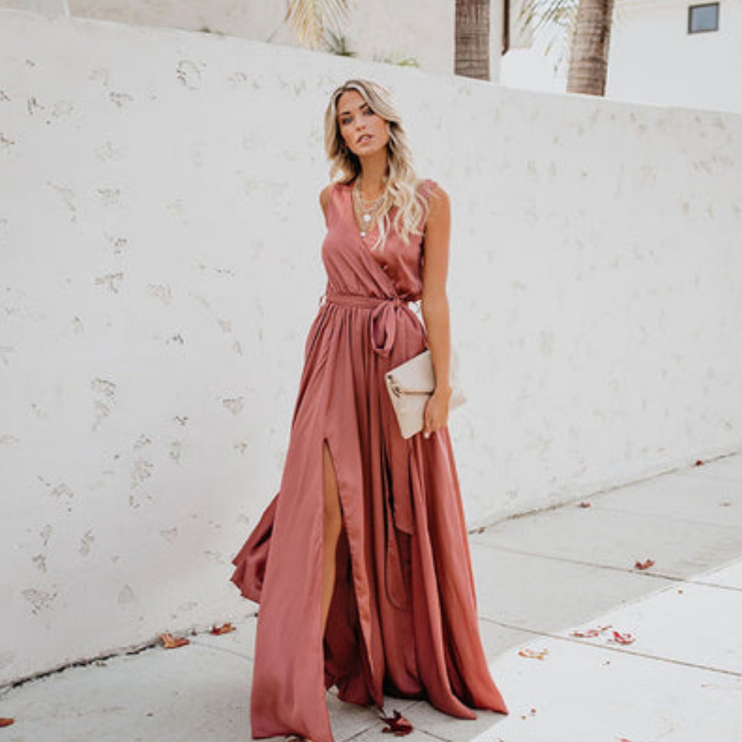 Sleeveless Tie-Waist Maxi Dress