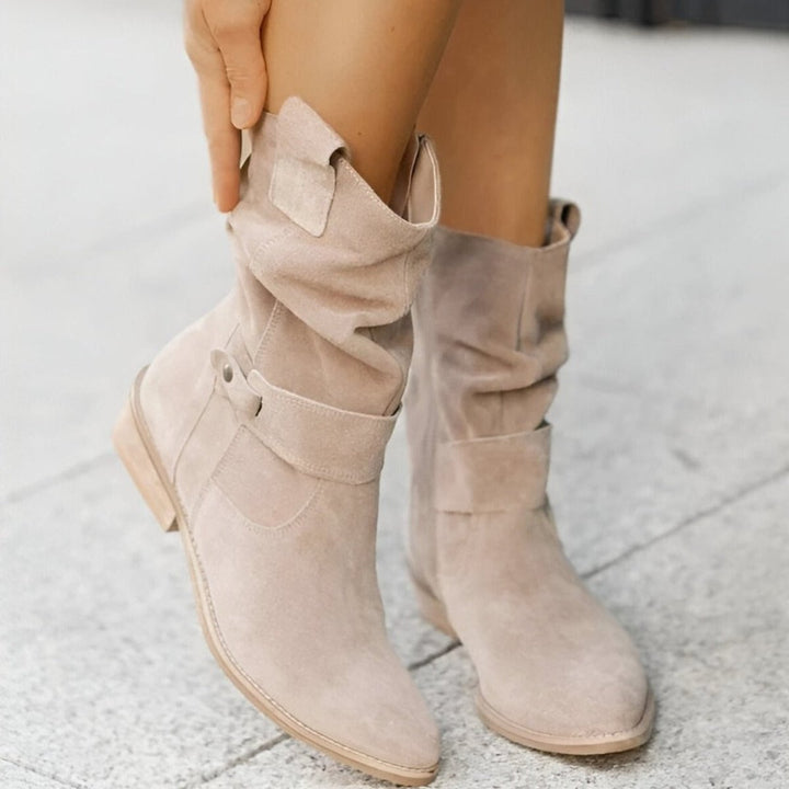 Slouchy Faux Suede Mid-Calf Boots