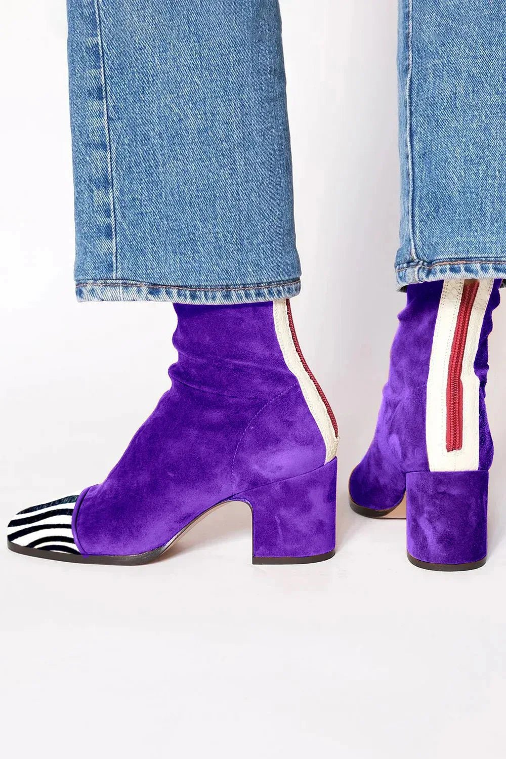 Square-Toe Block Heel Ankle Boots