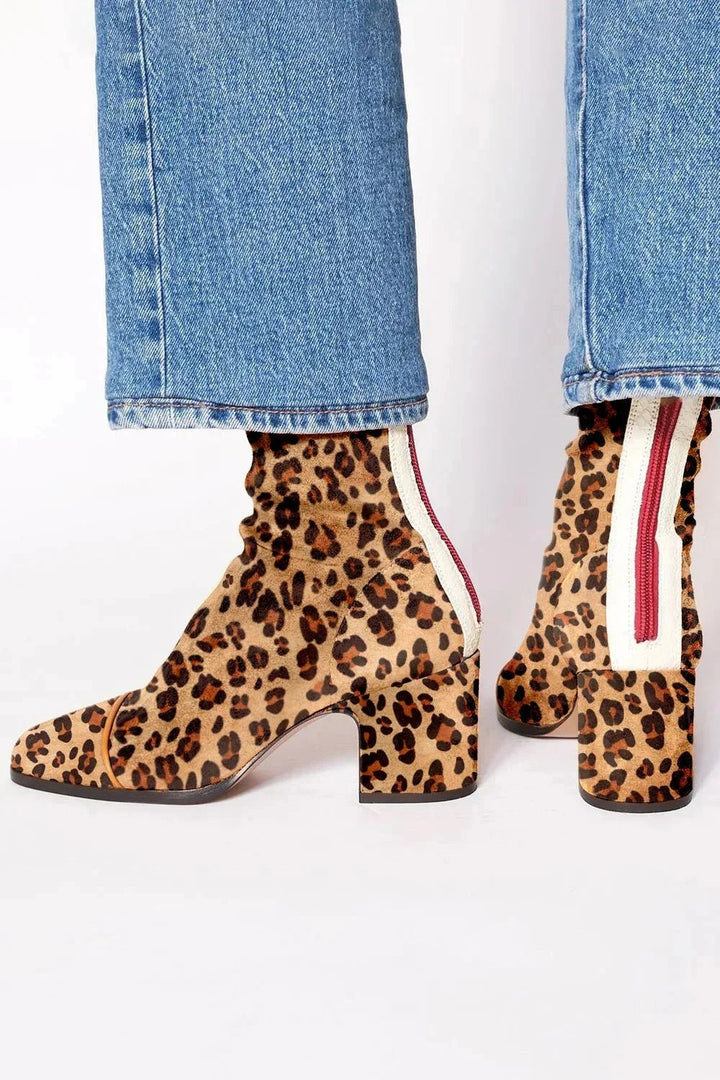 Square-Toe Block Heel Ankle Boots