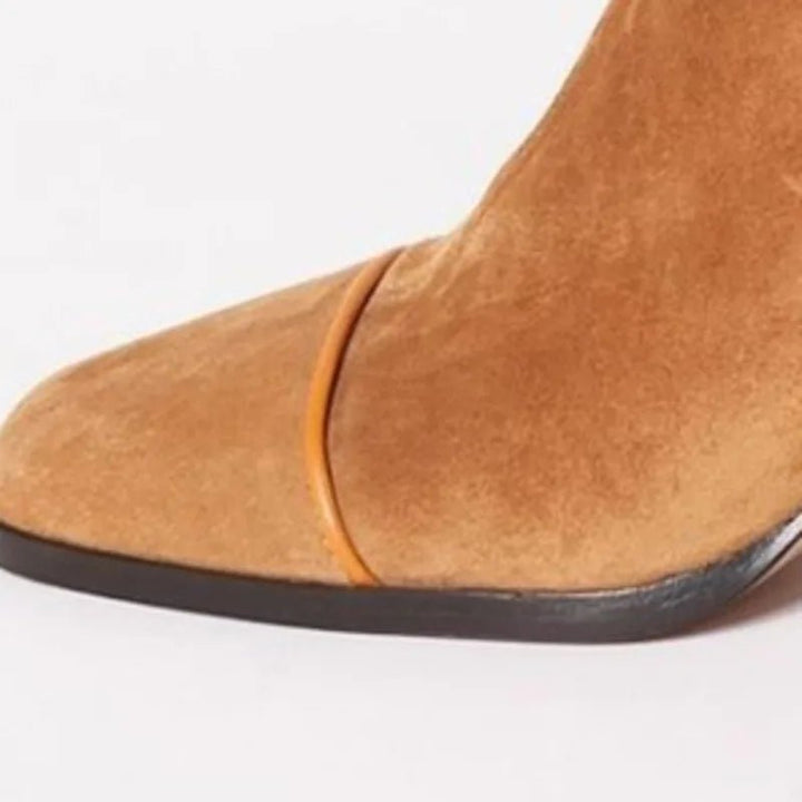 Square-Toe Block Heel Ankle Boots