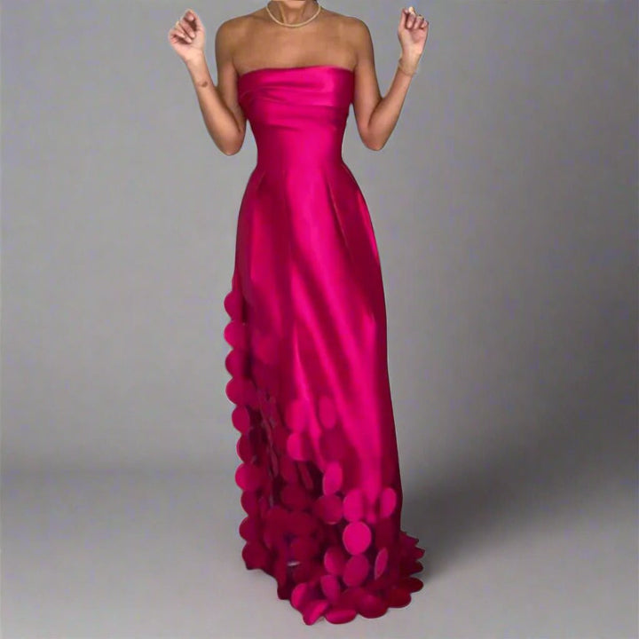 Strapless Fitted Bodice Maxi Evening Dress
