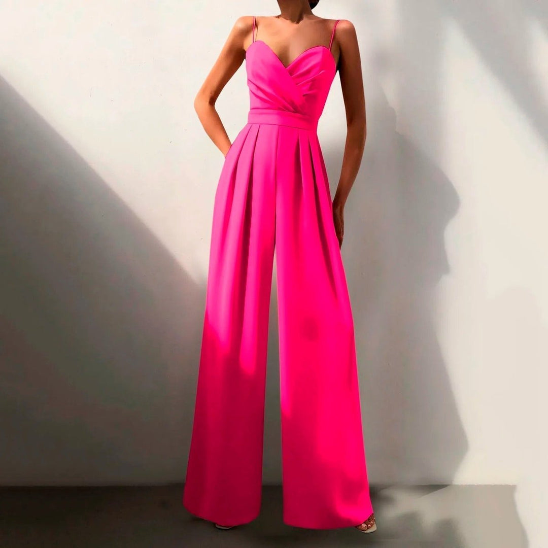 Sweetheart Neck Wide Leg Jumpsuit