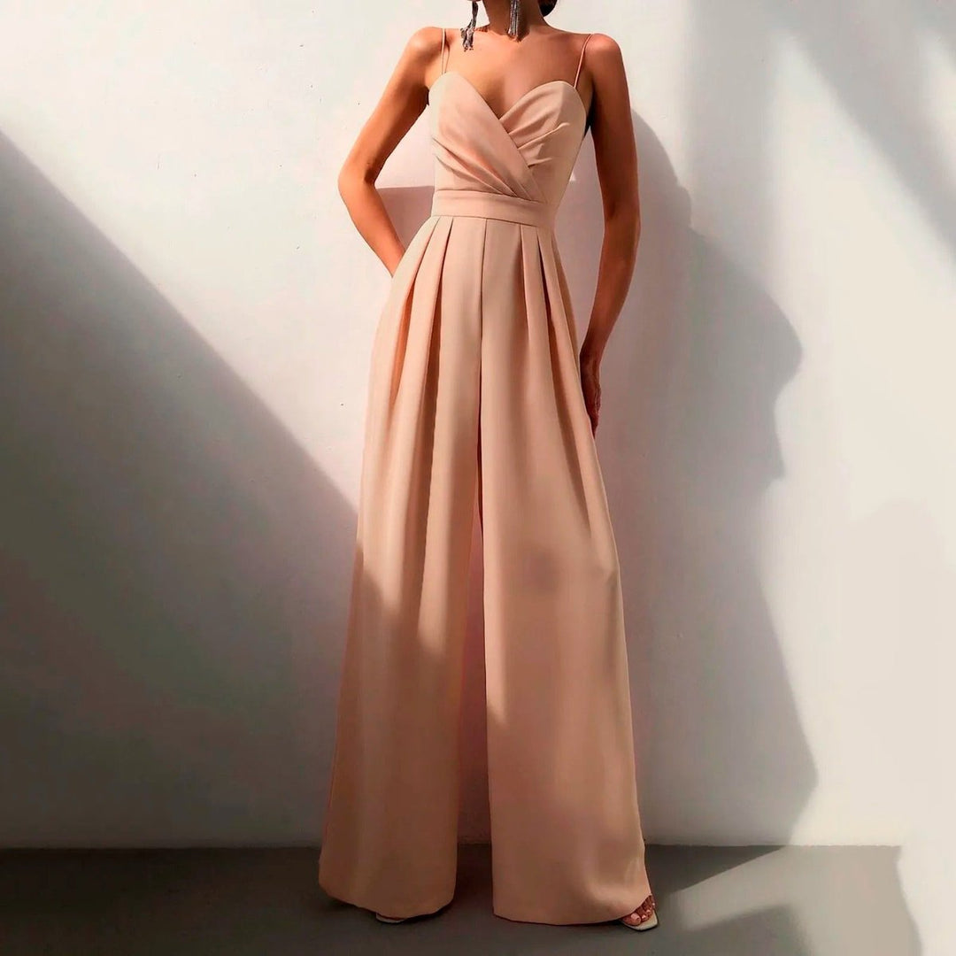 Sweetheart Neck Wide Leg Jumpsuit