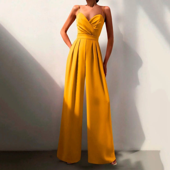 Sweetheart Neck Wide Leg Jumpsuit