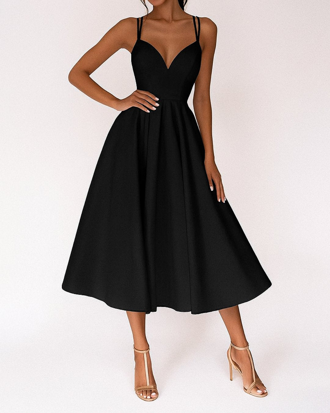 Sweetheart Strappy Midi Dress
