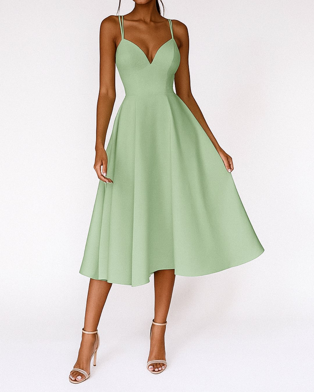 Sweetheart Strappy Midi Dress