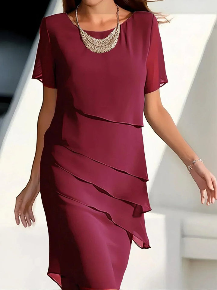 Tiered Chiffon Cocktail Dress