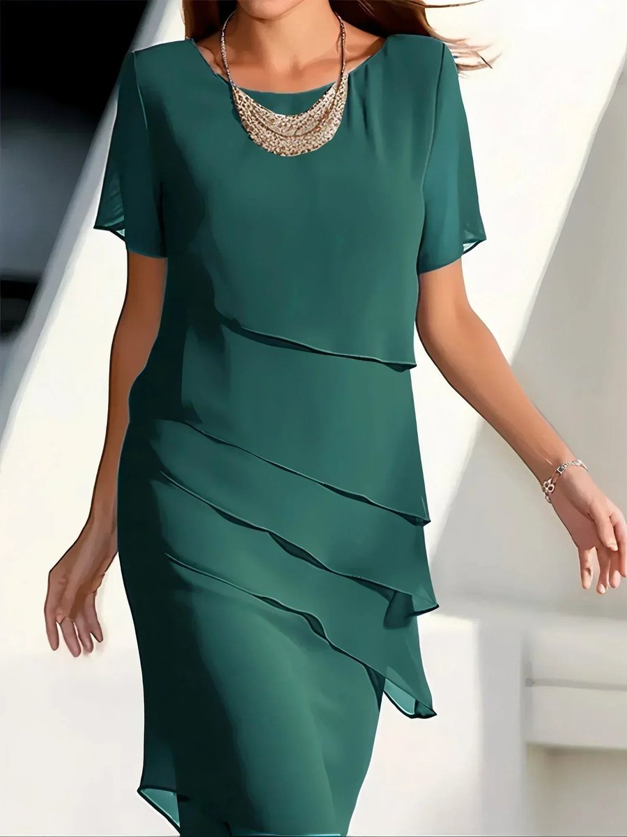 Tiered Chiffon Cocktail Dress