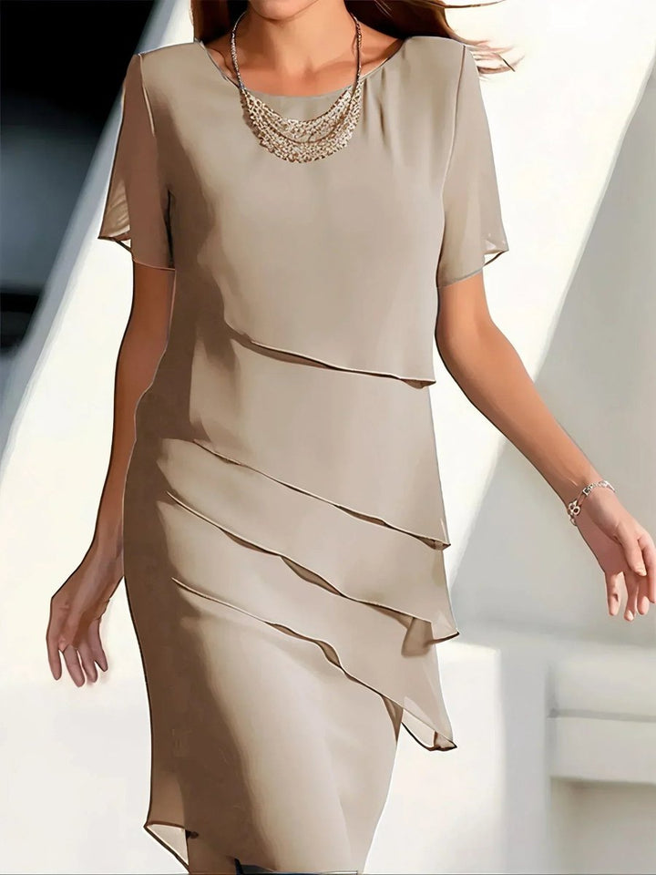Tiered Chiffon Cocktail Dress