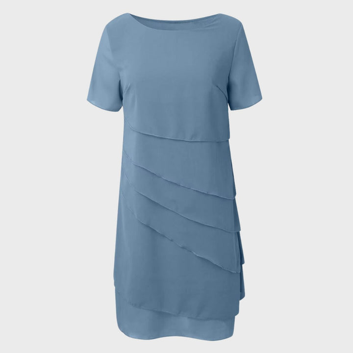 Tiered Chiffon Midi Cocktail Dress