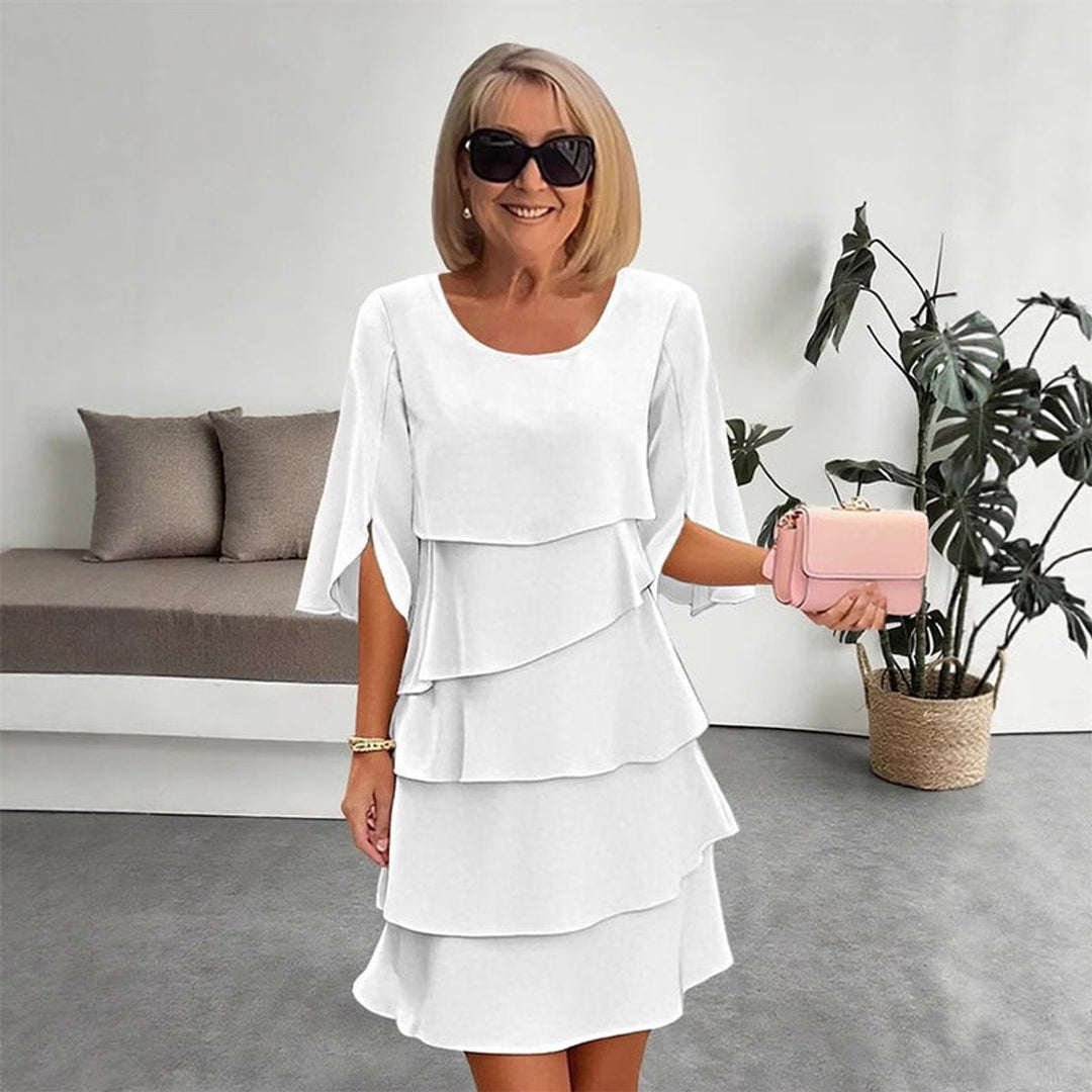 Tiered Ruffle-Sleeve Midi Dress