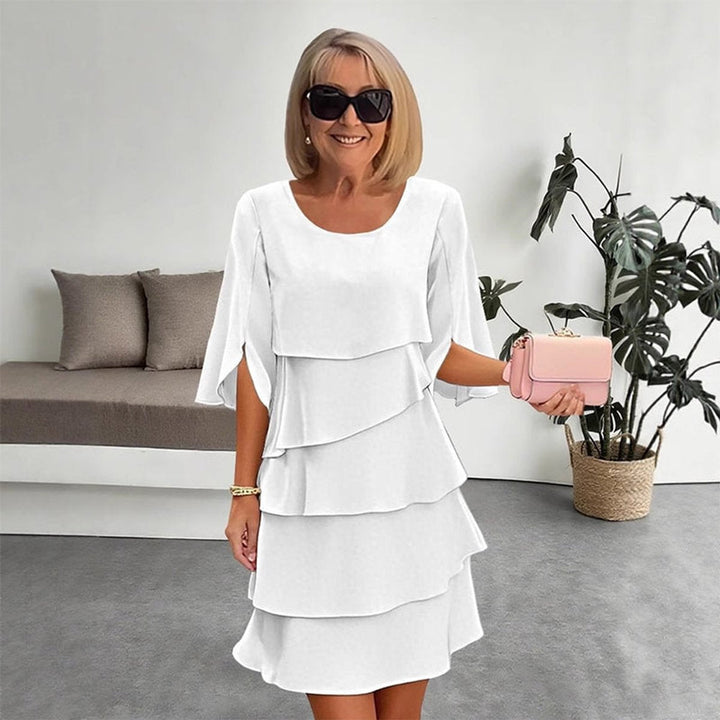 Tiered Ruffle-Sleeve Midi Dress