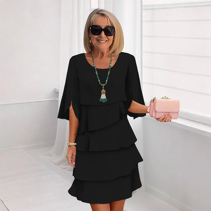 Tiered Ruffle-Sleeve Midi Dress