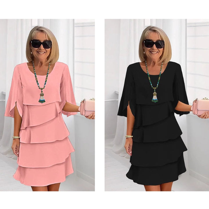 Tiered Ruffle-Sleeve Midi Dress