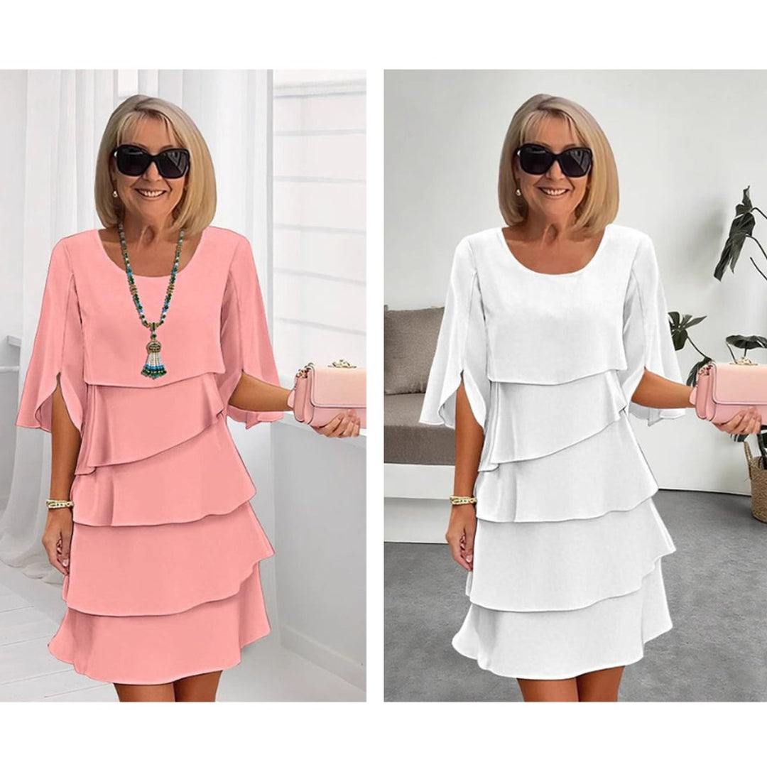Tiered Ruffle-Sleeve Midi Dress