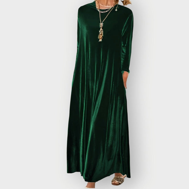 Velvet Long Sleeve Maxi Evening Gown