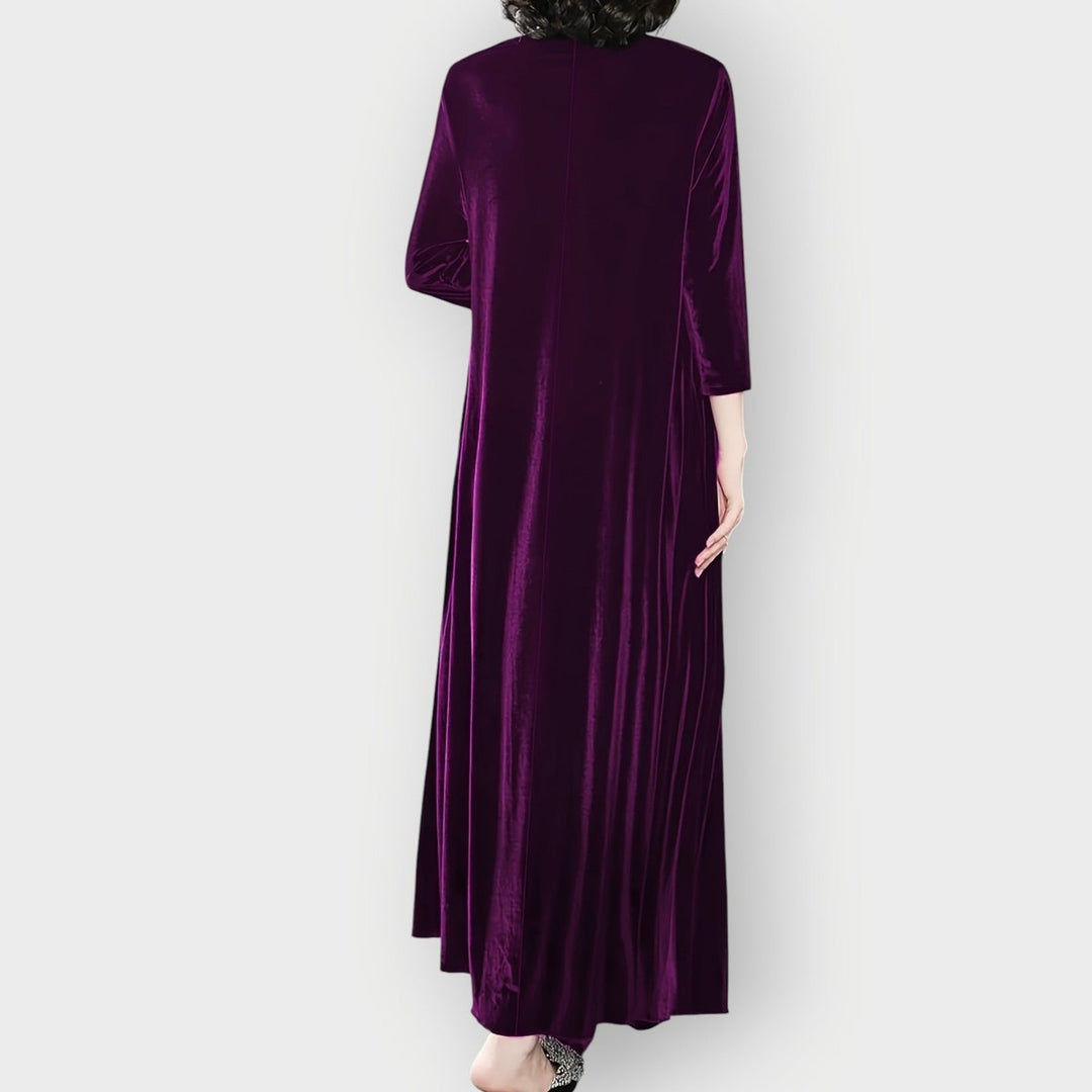 Velvet Long Sleeve Maxi Evening Gown
