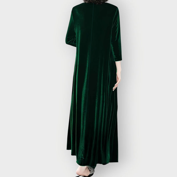 Velvet Long Sleeve Maxi Evening Gown