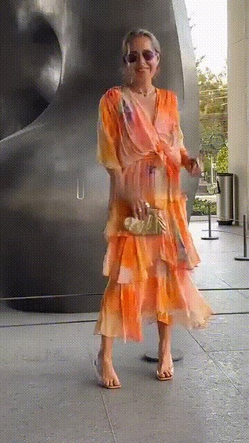 Watercolour Floral Tiered Chiffon Maxi Dress