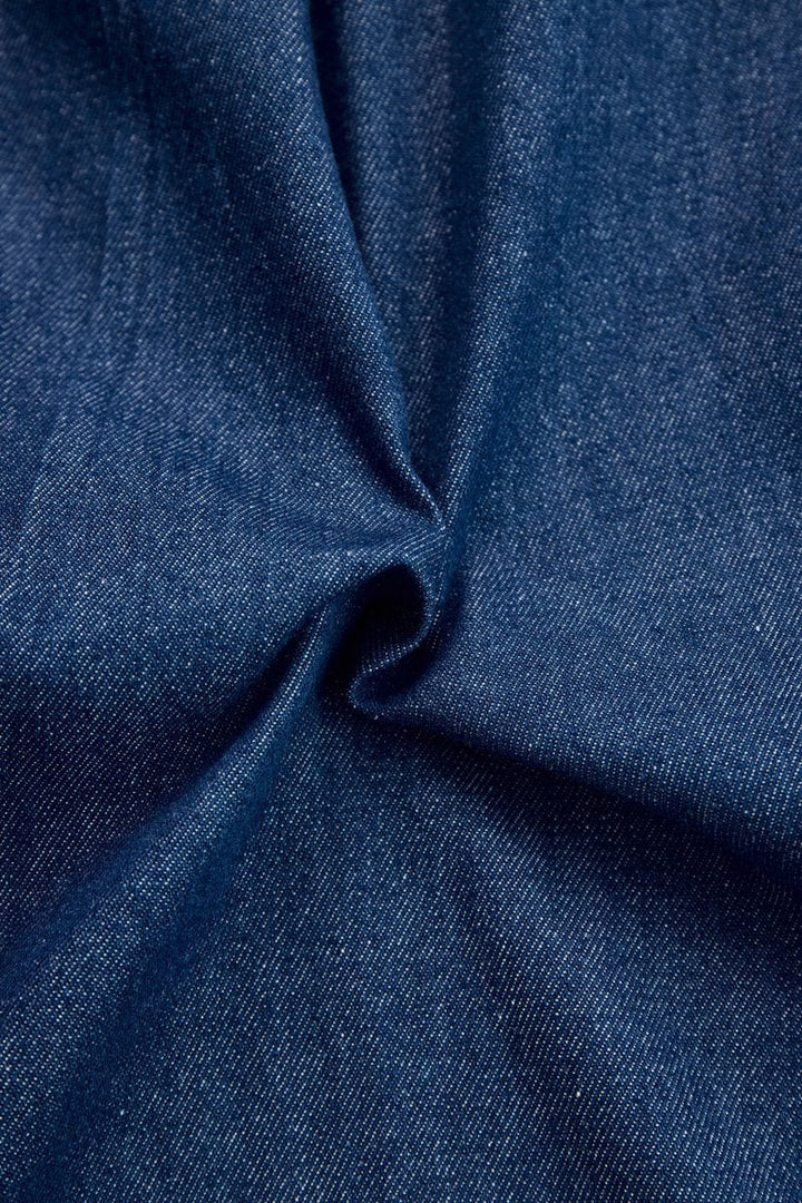 Wide Leg Denim Jumpsuit with Front Zip
