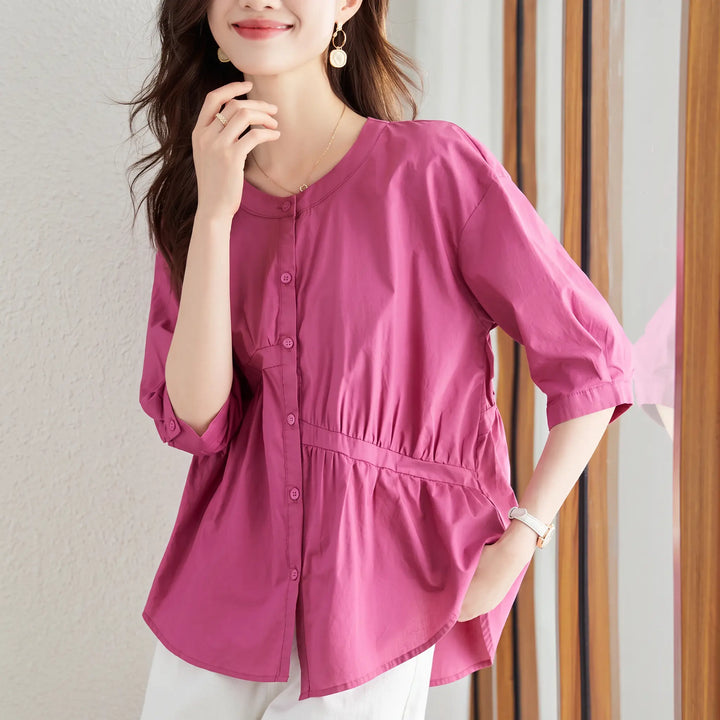 Zolani - Chic Pleated Cotton Top