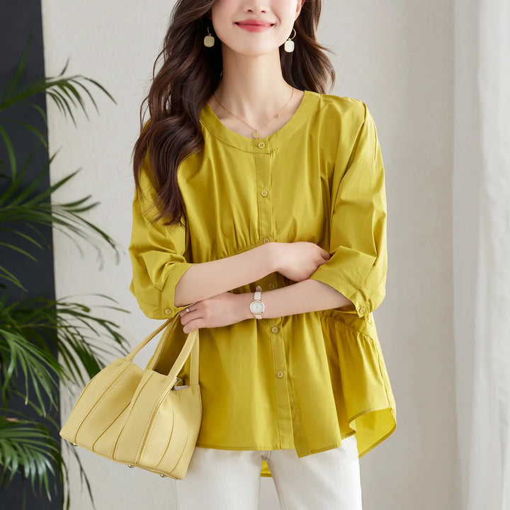 Zolani - Chic Pleated Cotton Top