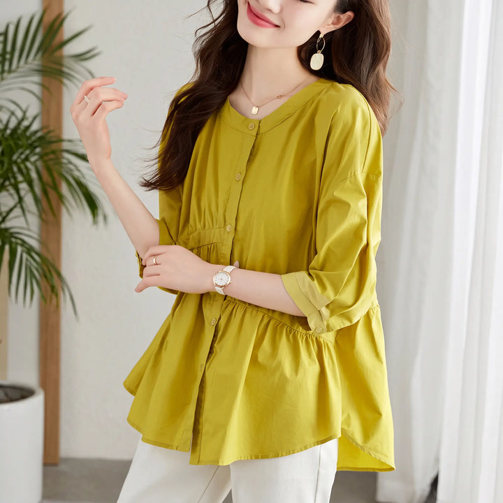 Zolani - Chic Pleated Cotton Top
