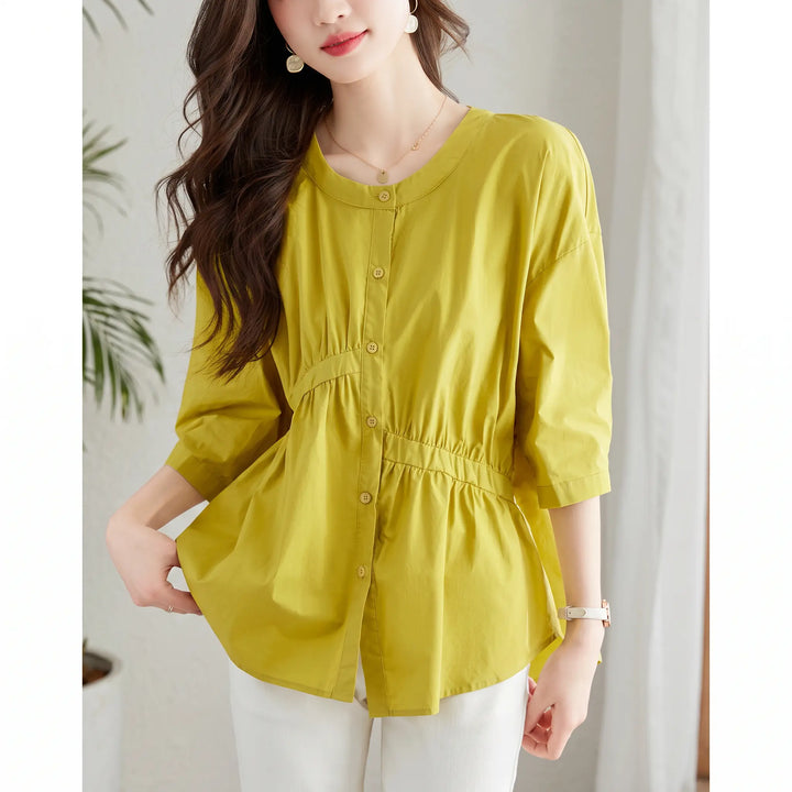Zolani - Chic Pleated Cotton Top
