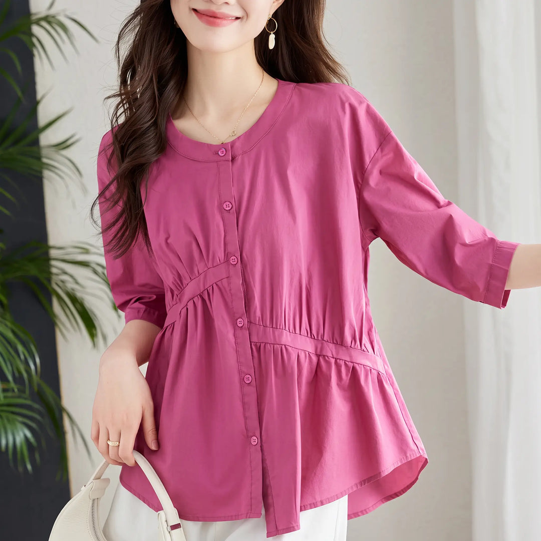 Zolani - Chic Pleated Cotton Top
