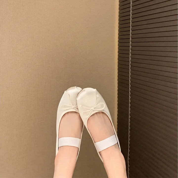 Zoryan - Chic Ballet Flats Satin Bow Shoes