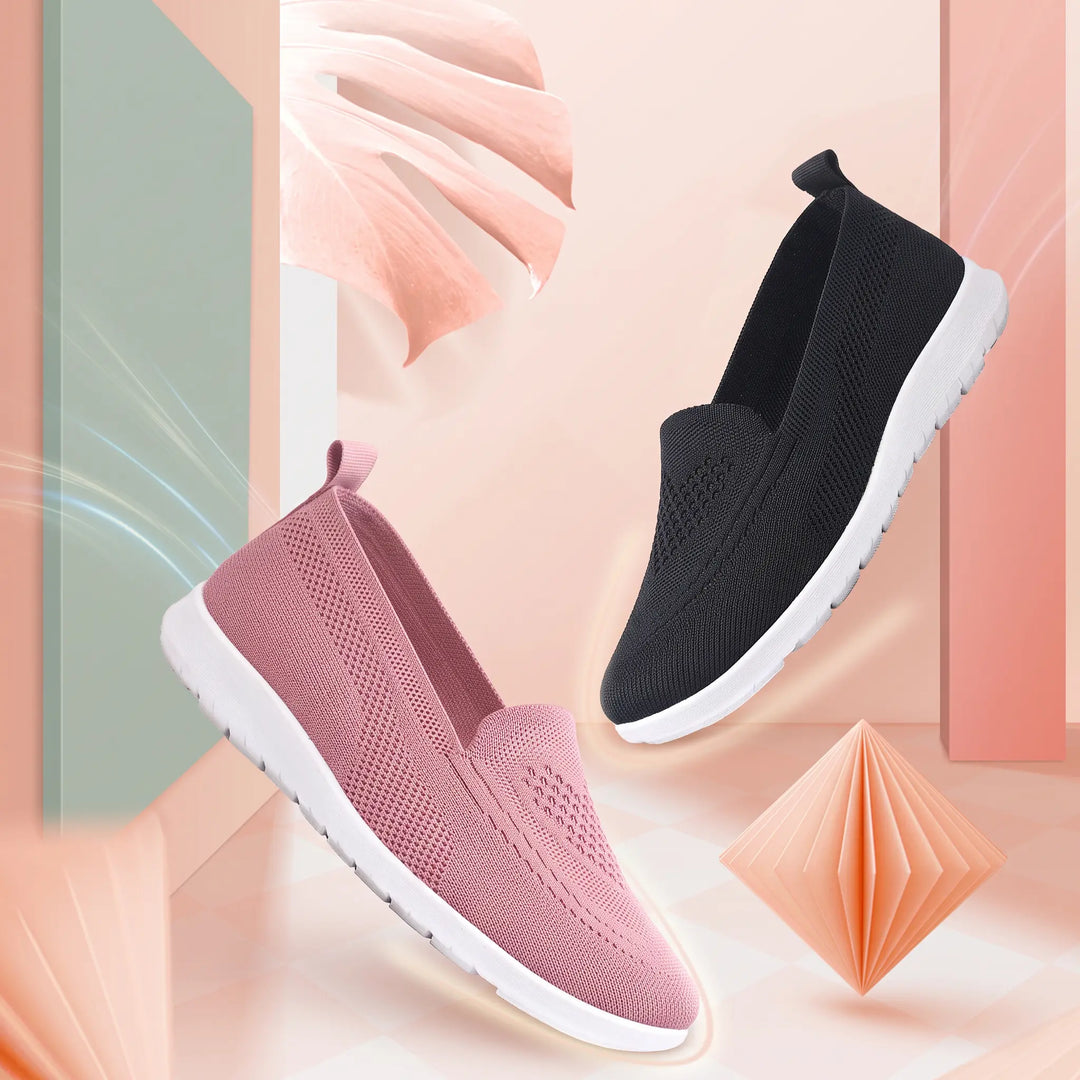 Zylos - Breathable Knit Trainers, Comfort Slip-On Shoes, Lightweight Walking Shoes