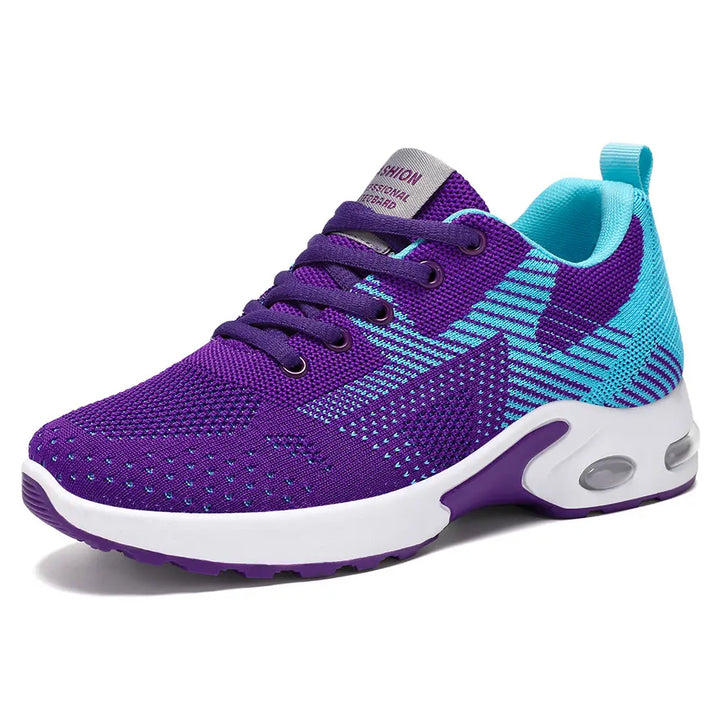 Purple and blue multi-color geometric knit women&